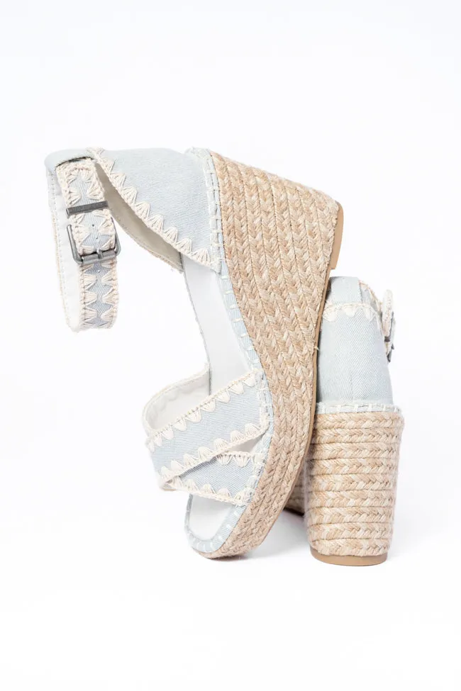 Diana Denim Wedges FINAL SALE sold by Pink Lily product image thumbnail 4