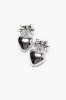 Heart and Bow Silver Earrings FINAL SALE sold by Pink Lily