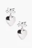 Heart and Bow Silver Earrings FINAL SALE sold by Pink Lily