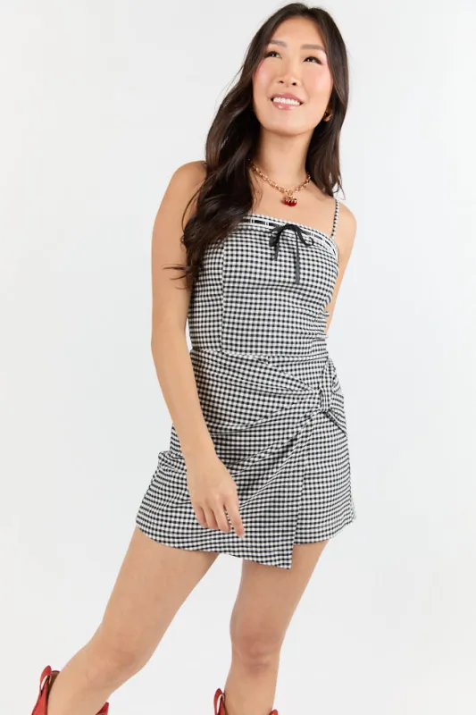 Checked Charm Black and White Gingham Romper FINAL SALE sold by Pink Lily
