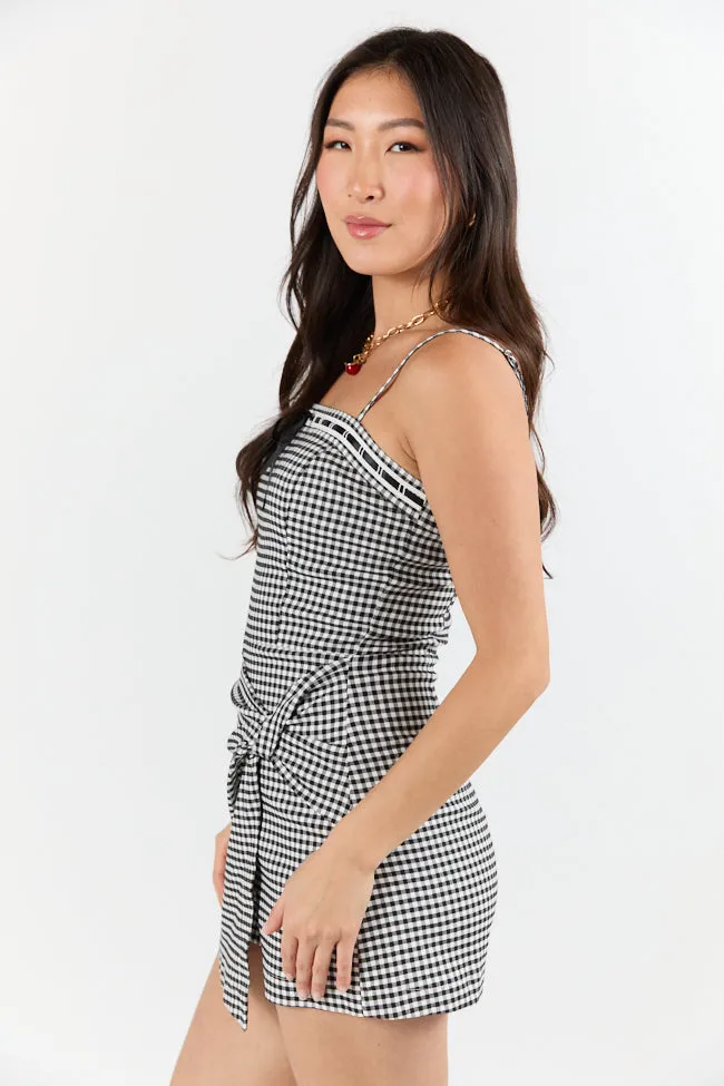 Checked Charm Black and White Gingham Romper FINAL SALE sold by Pink Lily product image thumbnail 5