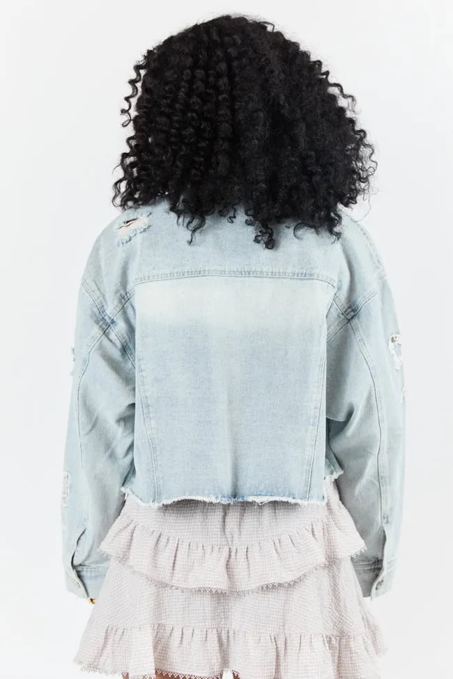 Seasonal Ties Light Wash Bow Detail Denim Jacket sold by Pink Lily product image thumbnail 5