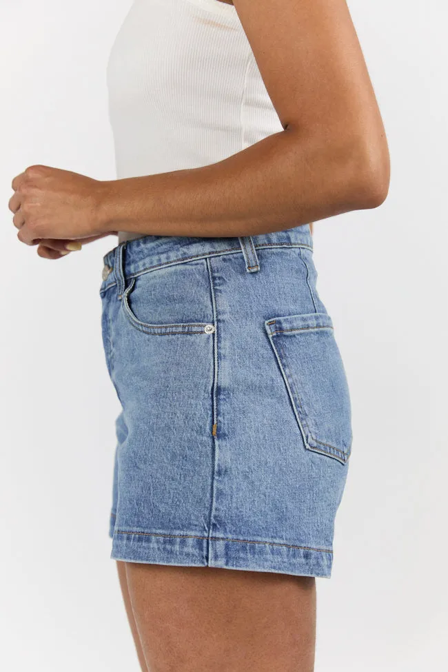 Come As You Are Medium Wash Relaxed Fit Denim Shorts sold by Pink Lily product image thumbnail 3