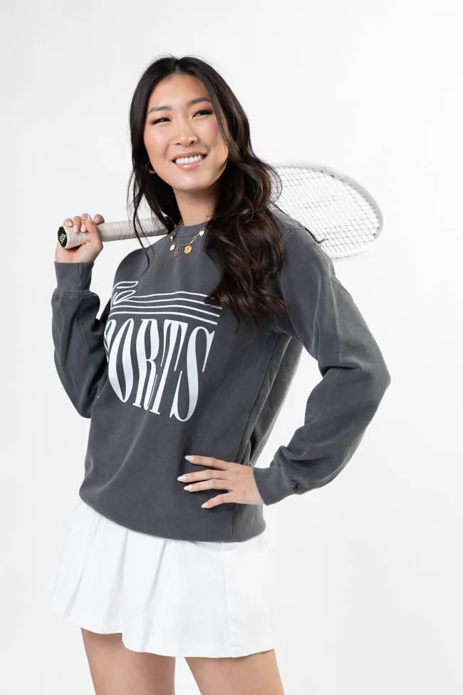 Go Sports Dark Grey Comfort Colors Graphic Sweatshirt sold by Pink Lily product image thumbnail 4