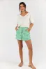 I Belong Green Striped Ribbed Knit Shorts sold by Pink Lily