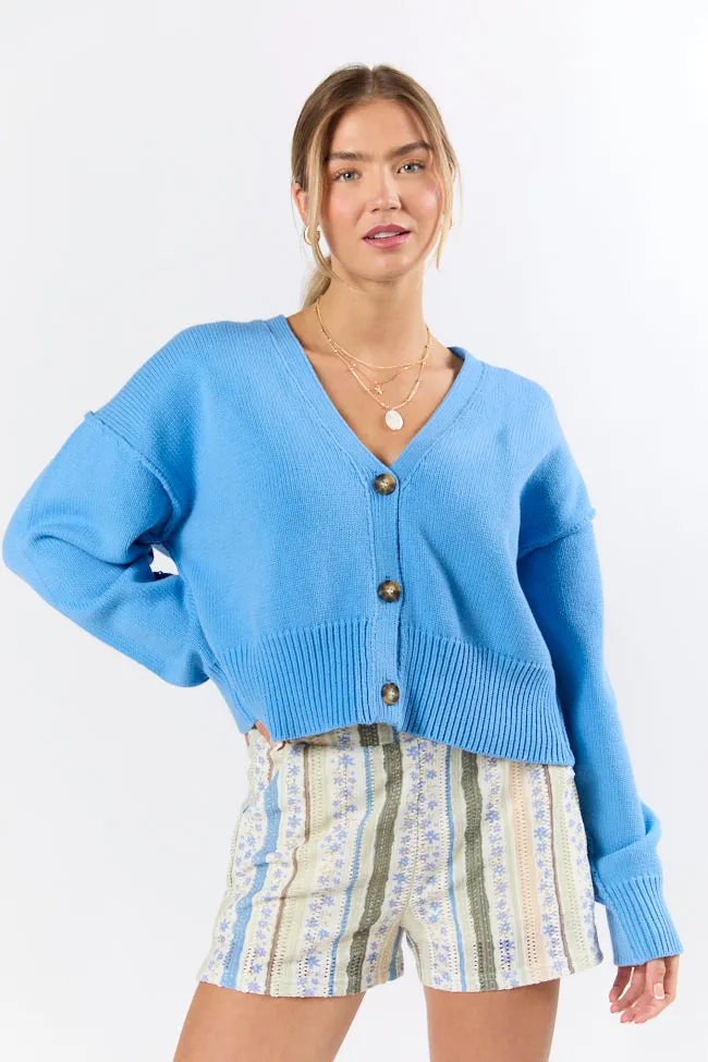 Chasing Joy Blue Cardigan sold by Pink Lily