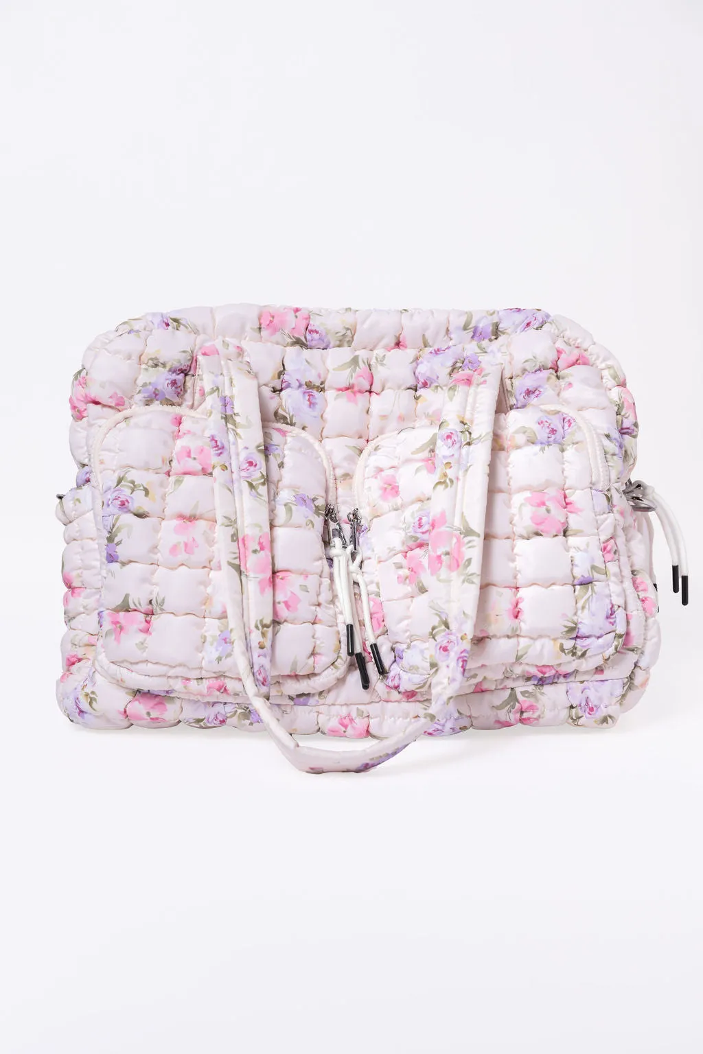 Pink Floral Quilted Puffy Weekender sold by Pink Lily product image thumbnail 5