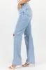 Jess Medium Wash High Waisted Distressed Straight Leg Jeans sold by Pink Lily