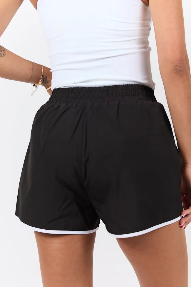 On The Move Black and White Running Shorts With Contrast Trim FINAL SALE sold by Pink Lily product image thumbnail 5