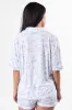 Under the Stars Blue Coastal Toile Short Sleeve Pajama Top sold by Pink Lily