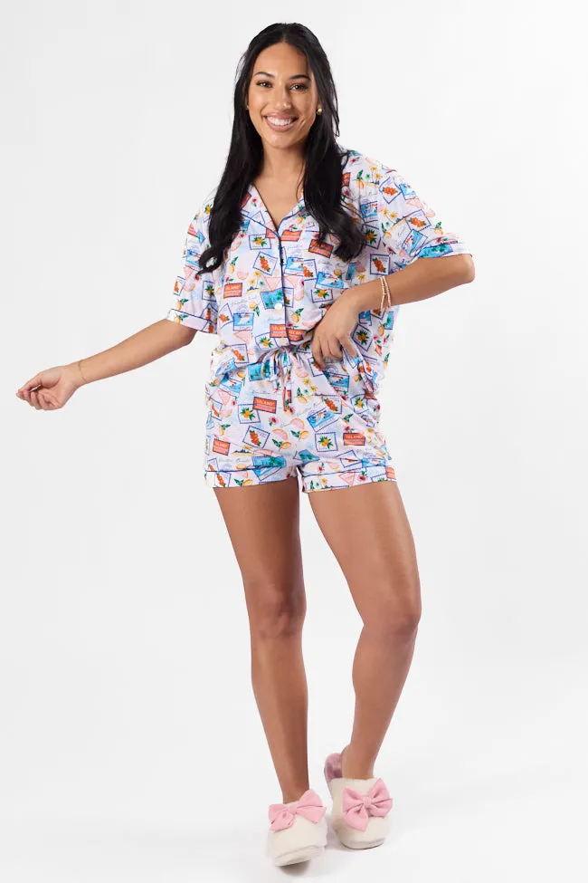 Under the Stars Postcards Pajama Shorts FINAL SALE sold by Pink Lily product image thumbnail 2