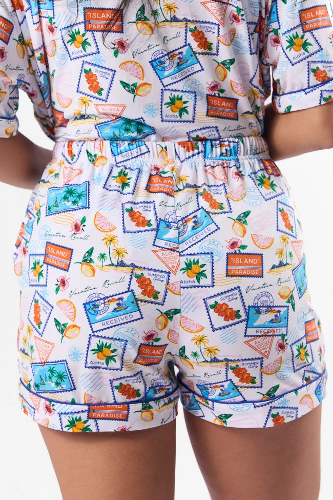 Under the Stars Postcards Pajama Shorts FINAL SALE sold by Pink Lily product image thumbnail 5