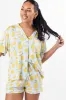 Under the Stars Lemon Print Short Sleeve Pajama Top FINAL SALE sold by Pink Lily