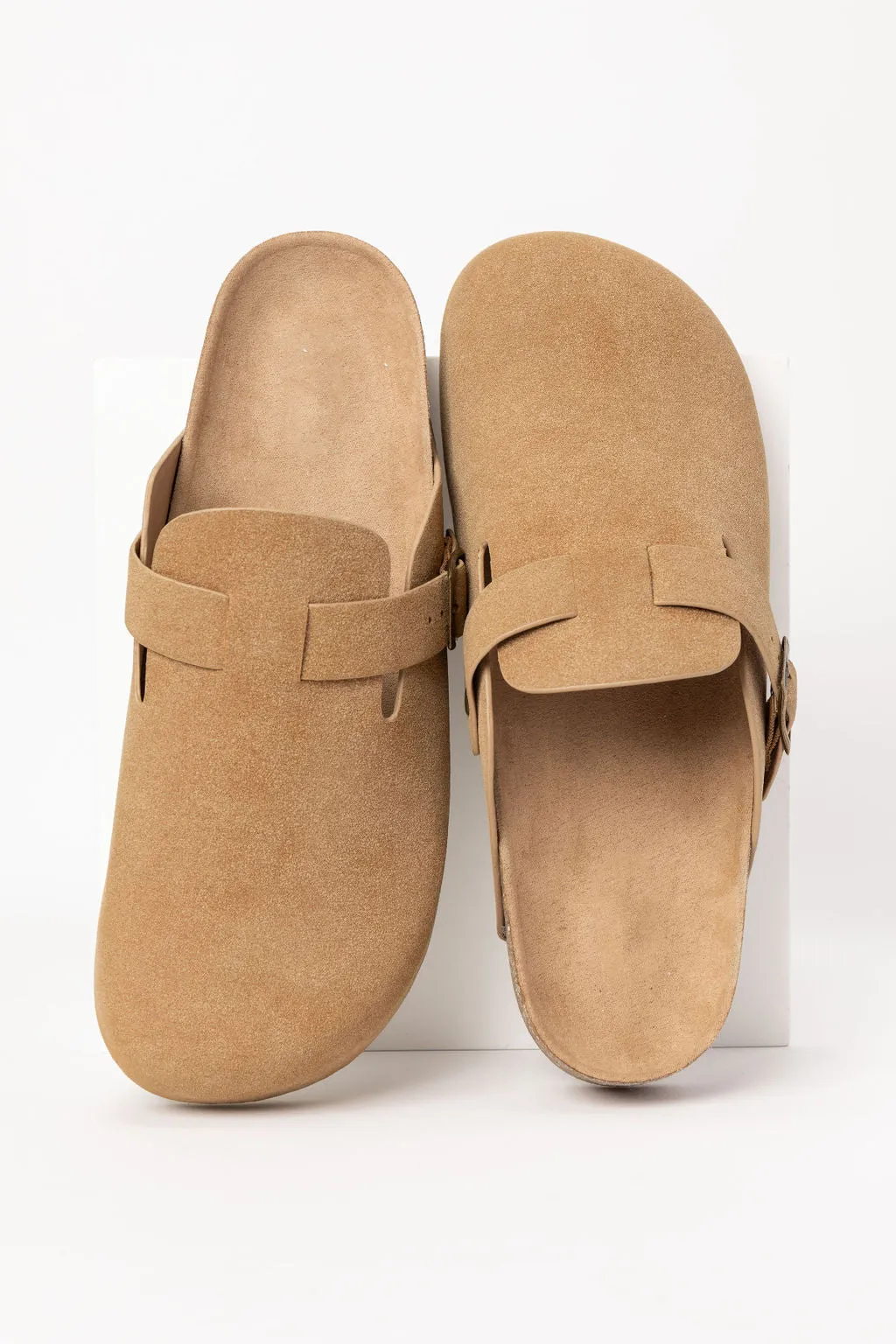 Elyse Suede Taupe Clogs FINAL SALE sold by Pink Lily