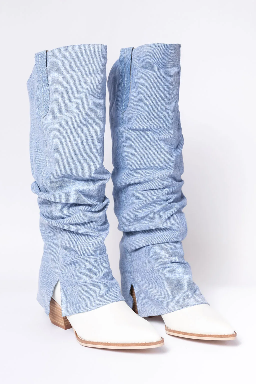 Loretta Denim Knee High Boots FINAL SALE sold by Pink Lily product image thumbnail 3