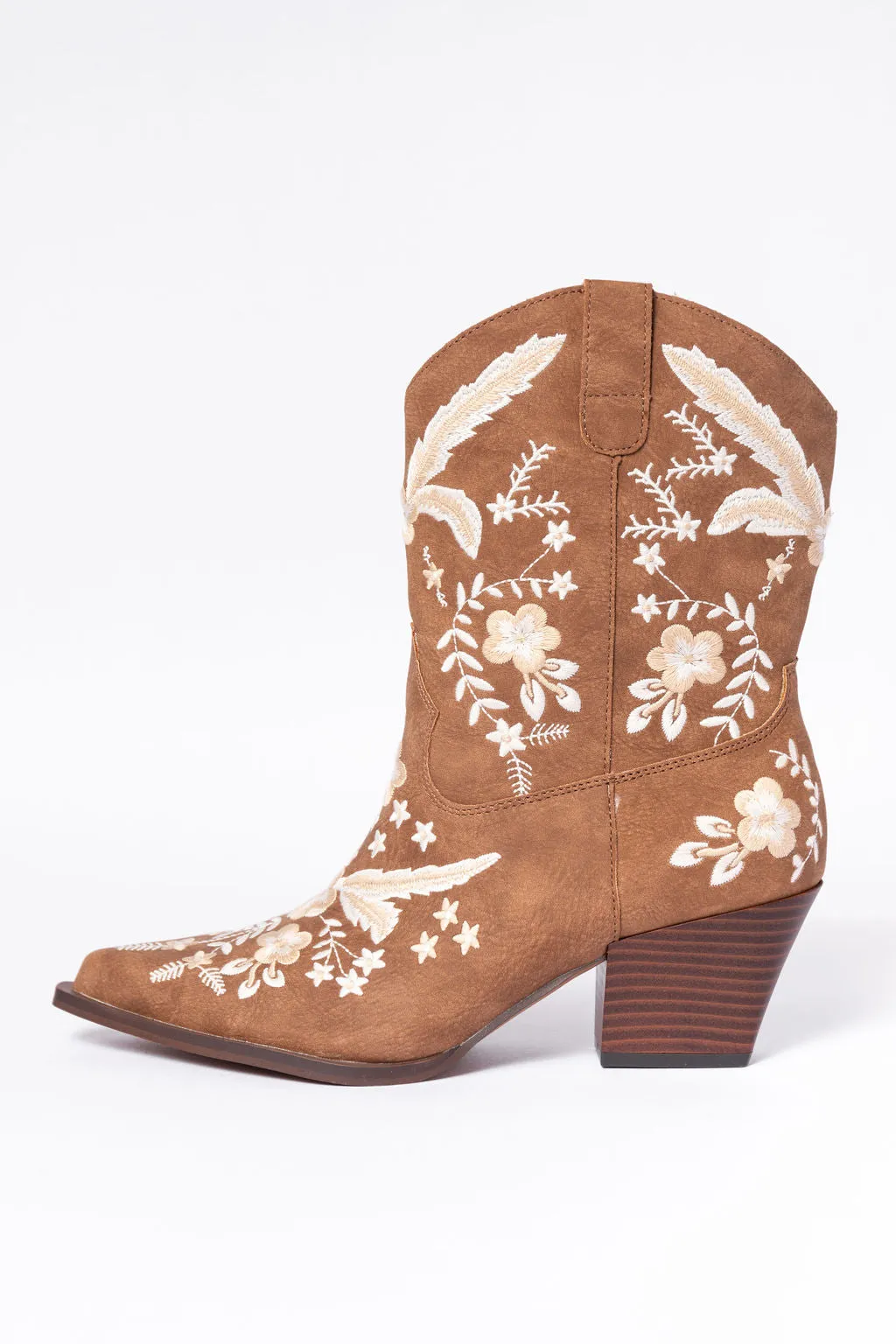 Paige Cocoa Embroidered Booties SALE sold by Pink Lily product image thumbnail 4