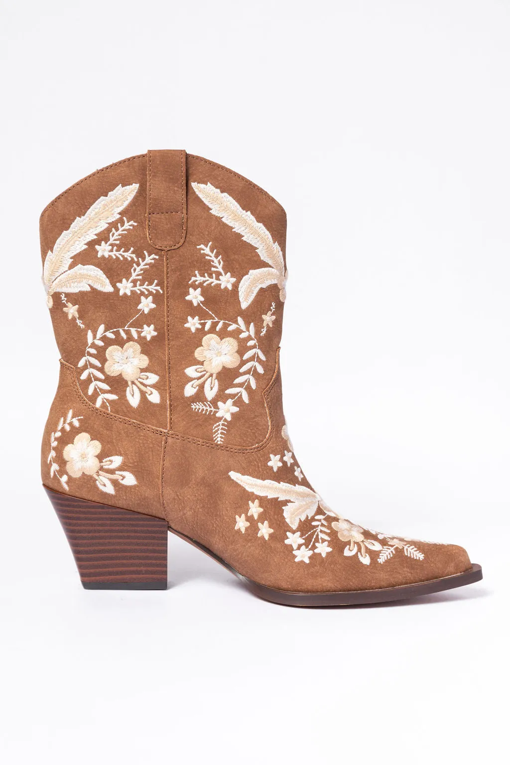 Paige Cocoa Embroidered Booties SALE sold by Pink Lily product image thumbnail 5