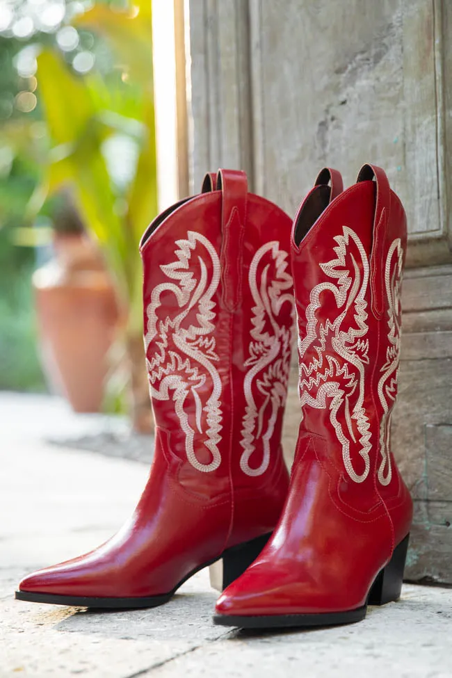 Patsy Red Cowboy Boots FINAL SALE sold by Pink Lily
