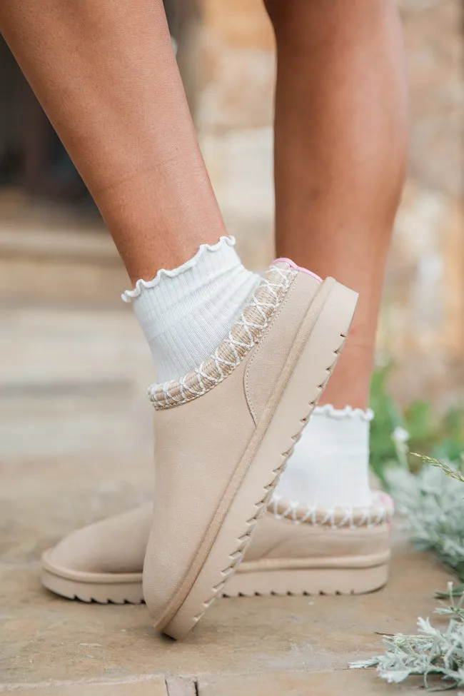 Sydney Light Beige Short Slip-On Booties FINAL SALE sold by Pink Lily product image thumbnail 4