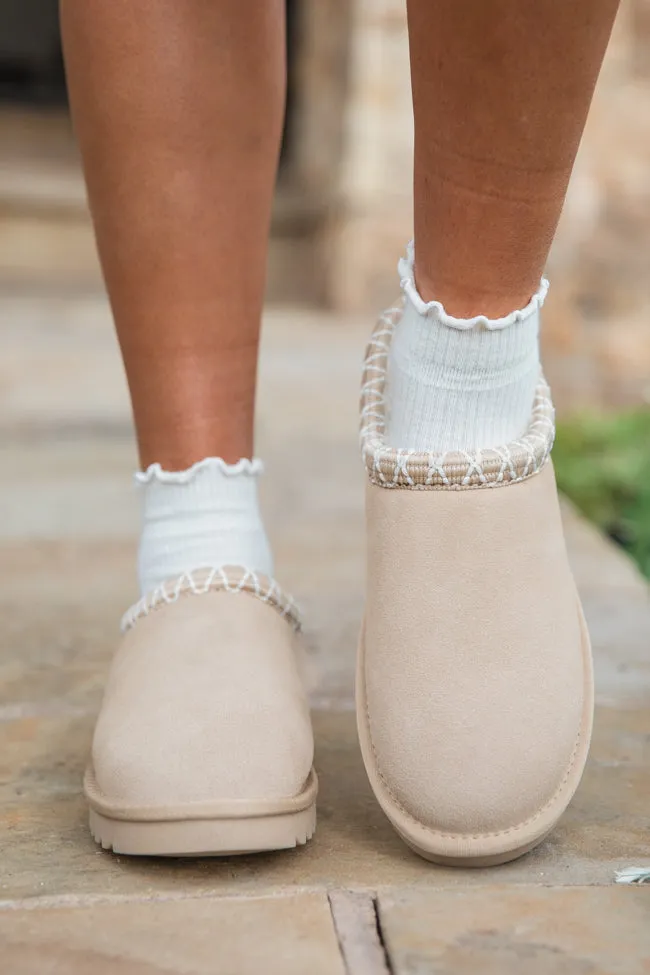 Sydney Light Beige Short Slip-On Booties FINAL SALE sold by Pink Lily product image thumbnail 3