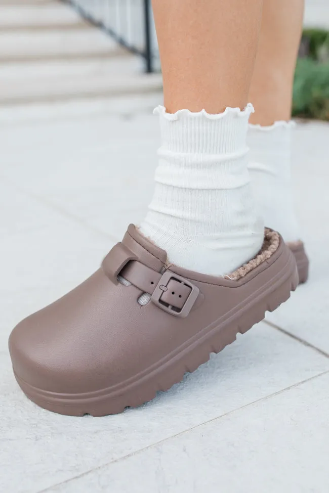 Palmer Chocolate Rubber Sherpa Lined Slip-on Clogs FINAL SALE sold by Pink Lily product image thumbnail 3