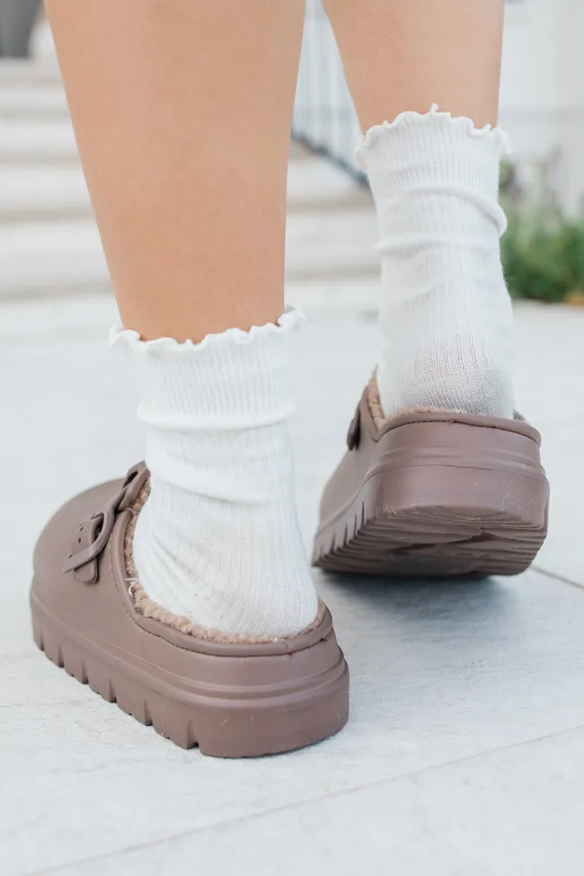 Palmer Chocolate Rubber Sherpa Lined Slip-on Clogs FINAL SALE sold by Pink Lily product image thumbnail 2