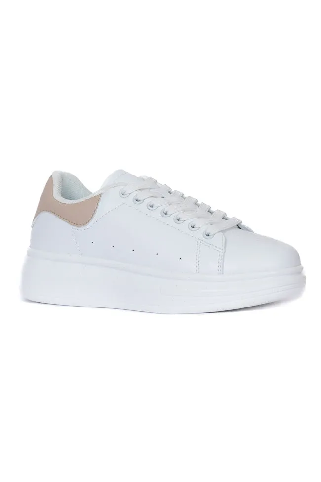Karlie Taupe Heel White Sneakers FINAL SALE sold by Pink Lily product image thumbnail 5