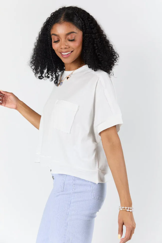 Walk Out White Oversized Washed Crop Knit Top FINAL SALE sold by Pink Lily product image thumbnail 5