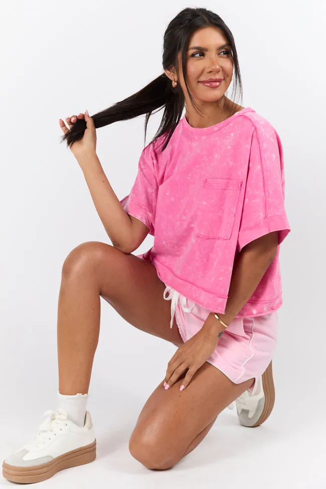 Walk Out Pink Oversized Washed Crop Knit Top FINAL SALE sold by Pink Lily