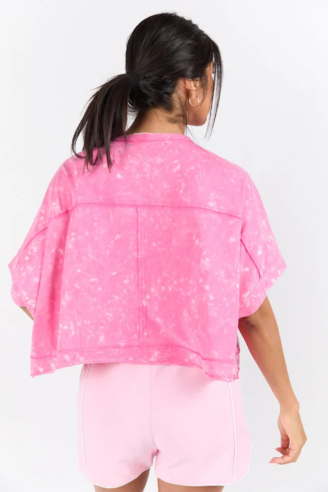 Walk Out Pink Oversized Washed Crop Knit Top FINAL SALE sold by Pink Lily product image thumbnail 3