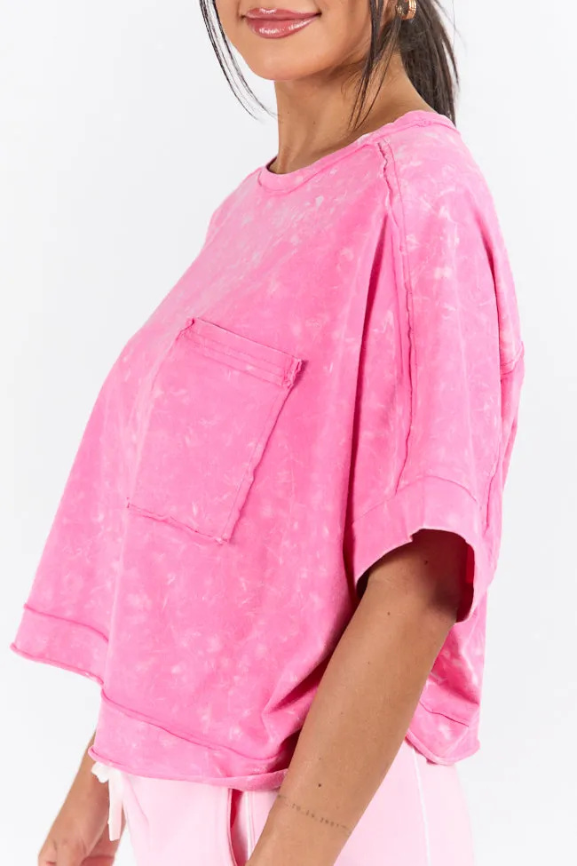 Walk Out Pink Oversized Washed Crop Knit Top FINAL SALE sold by Pink Lily product image thumbnail 5