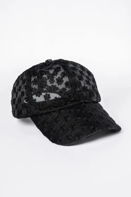 Black Eyelet Hat sold by Pink Lily