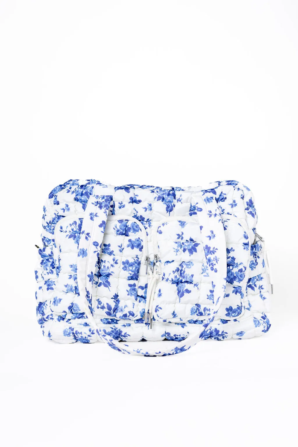 Blue Floral Quilted Puffy Weekender SALE sold by Pink Lily product image thumbnail 2