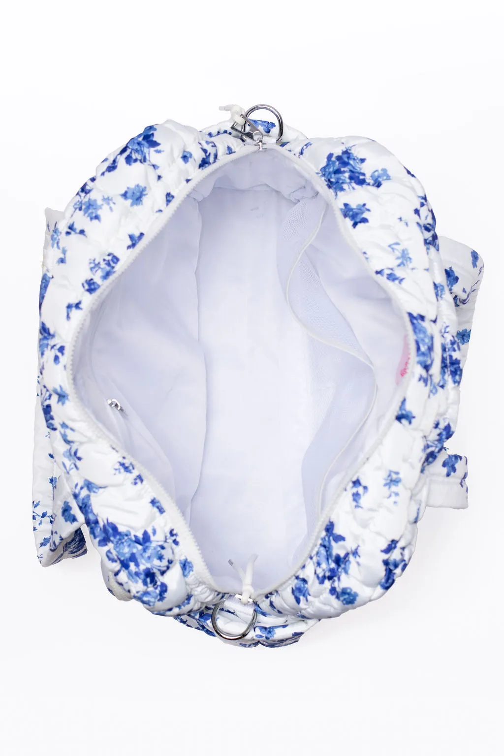 Blue Floral Quilted Puffy Weekender SALE sold by Pink Lily product image thumbnail 4