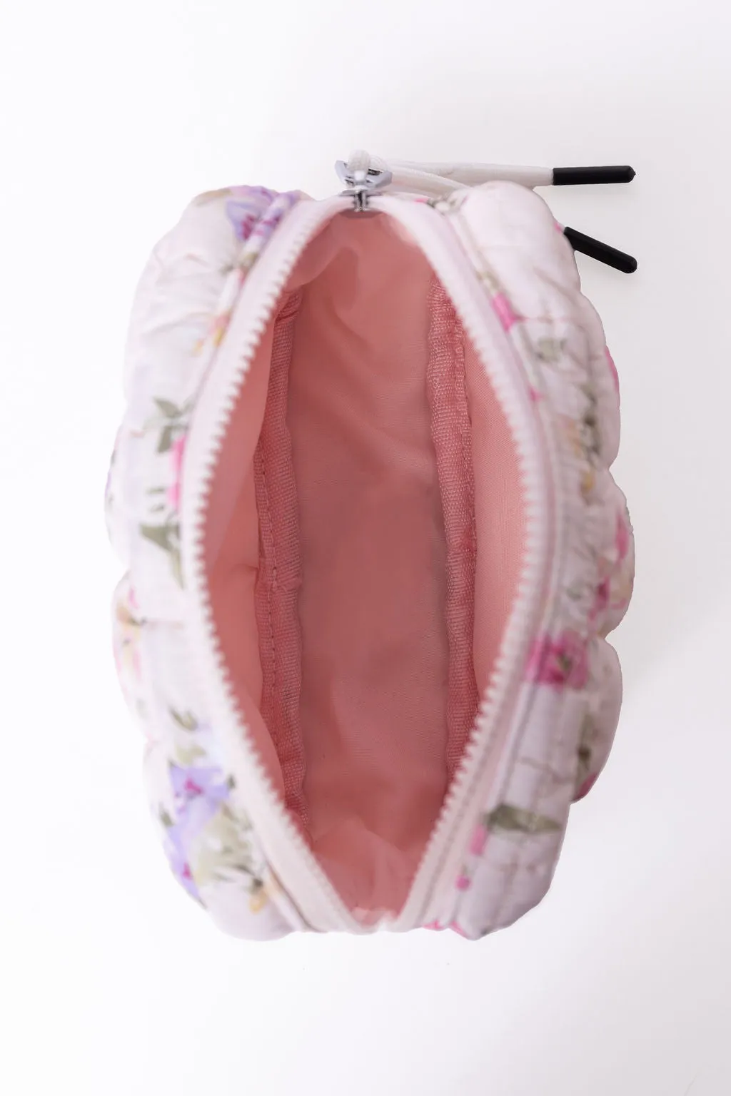 Pink Floral Quilted Puffy Cosmetic Bag SALE sold by Pink Lily product image thumbnail 3