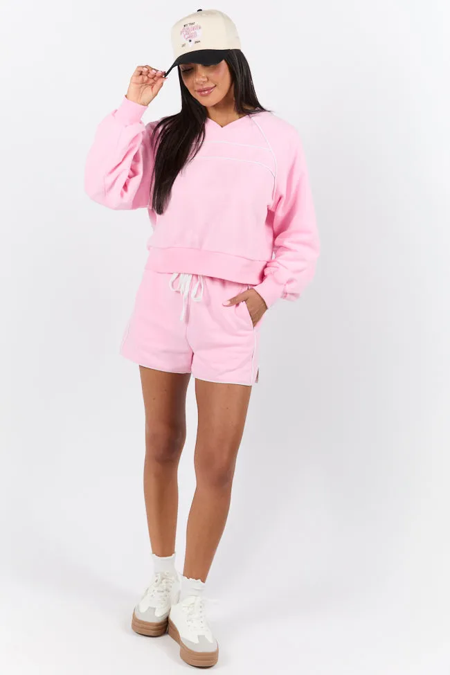 Baseline Pink Piped Lounge Shorts FINAL SALE sold by Pink Lily product image thumbnail 2