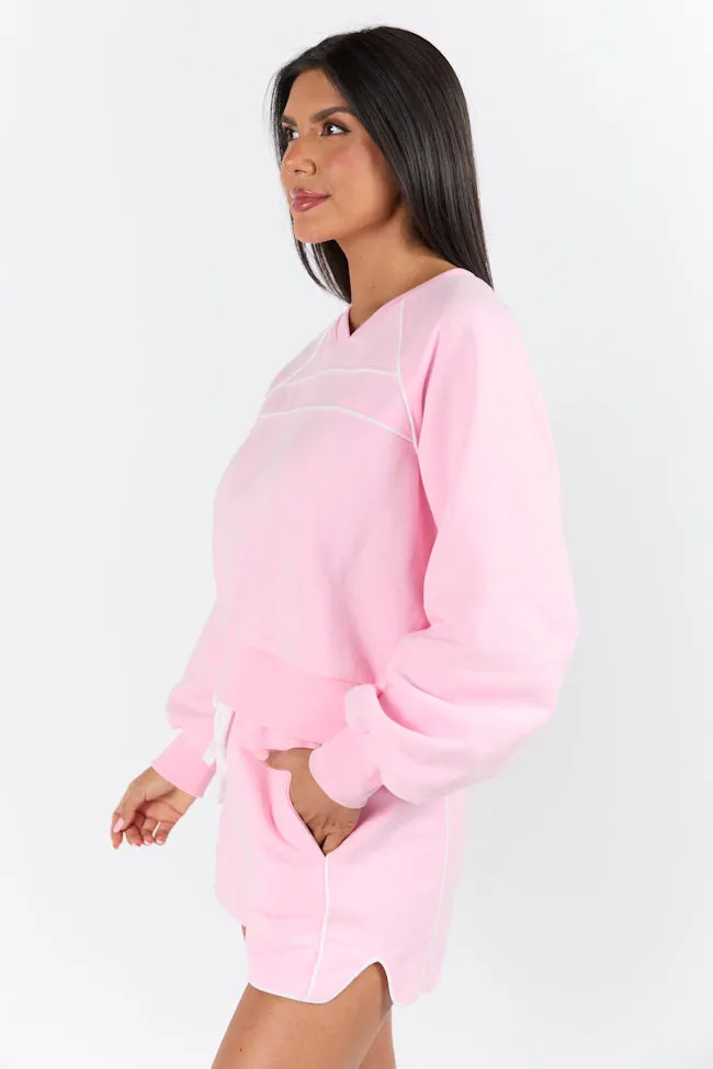 Baseline Pink Piped Lounge Crewneck Sweatshirt SALE sold by Pink Lily product image thumbnail 4