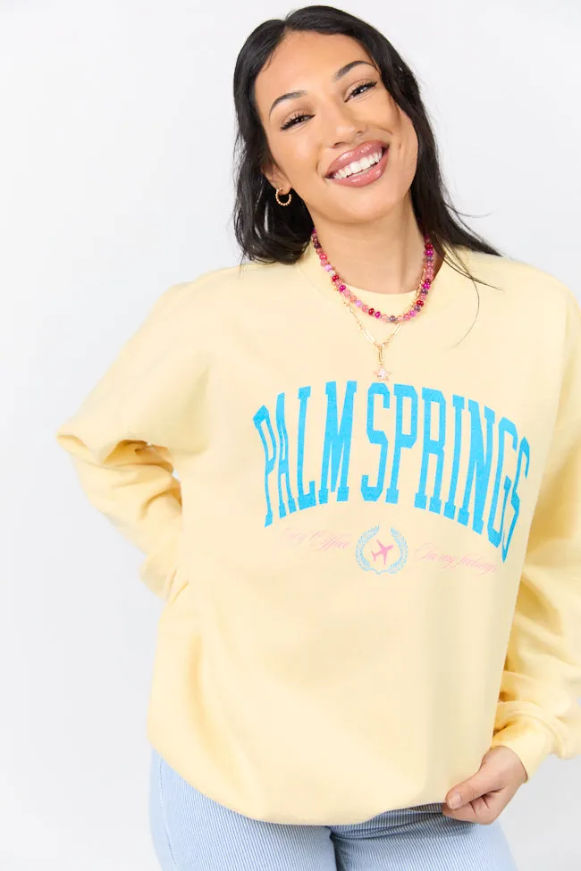 Palm Springs Light Yellow Graphic Sweatshirt sold by Pink Lily