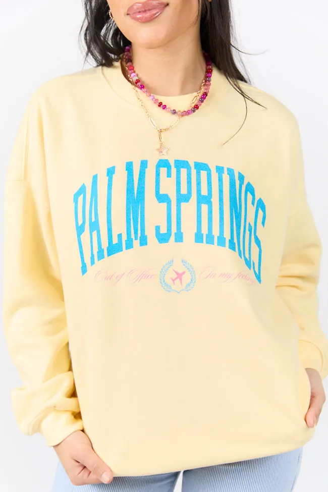 Palm Springs Light Yellow Graphic Sweatshirt sold by Pink Lily product image thumbnail 2