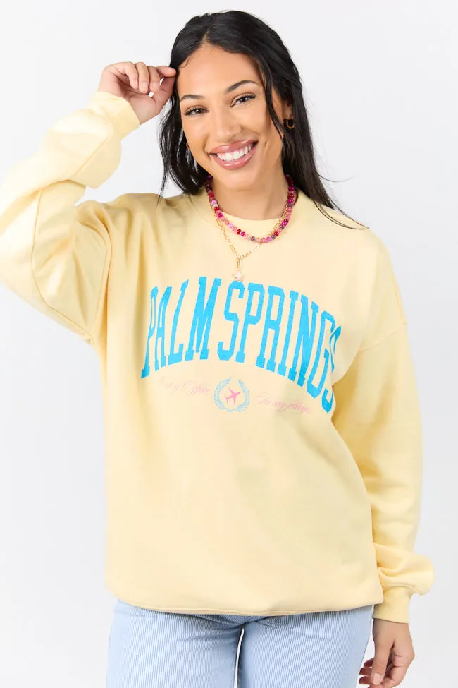 Palm Springs Light Yellow Graphic Sweatshirt sold by Pink Lily product image thumbnail 3