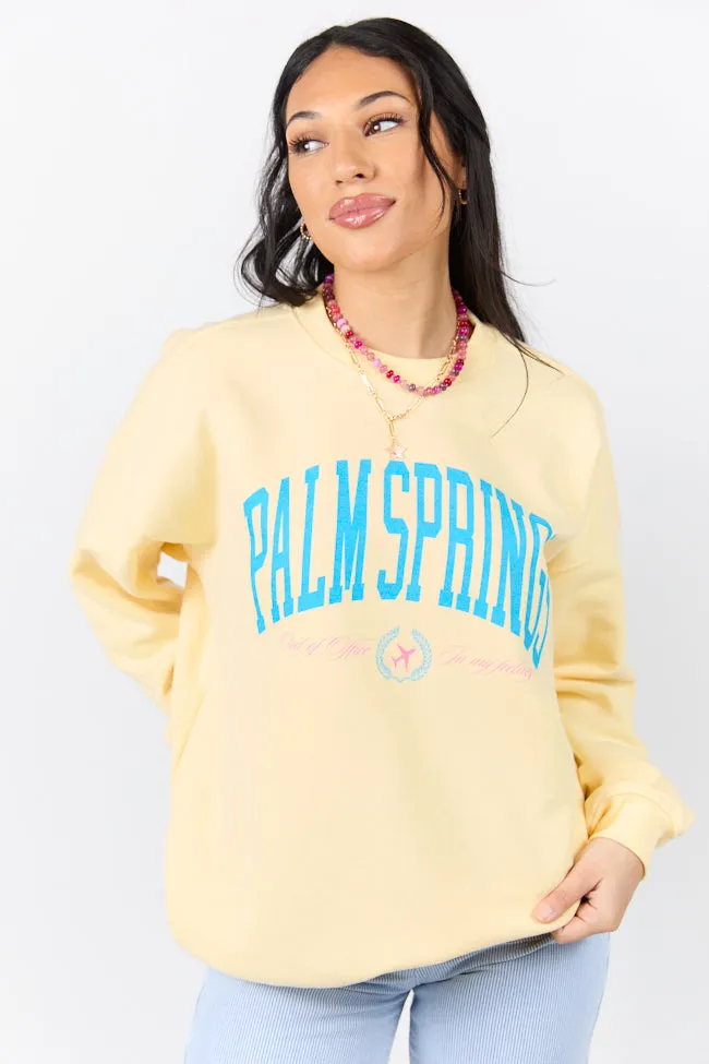 Palm Springs Light Yellow Graphic Sweatshirt sold by Pink Lily product image thumbnail 4
