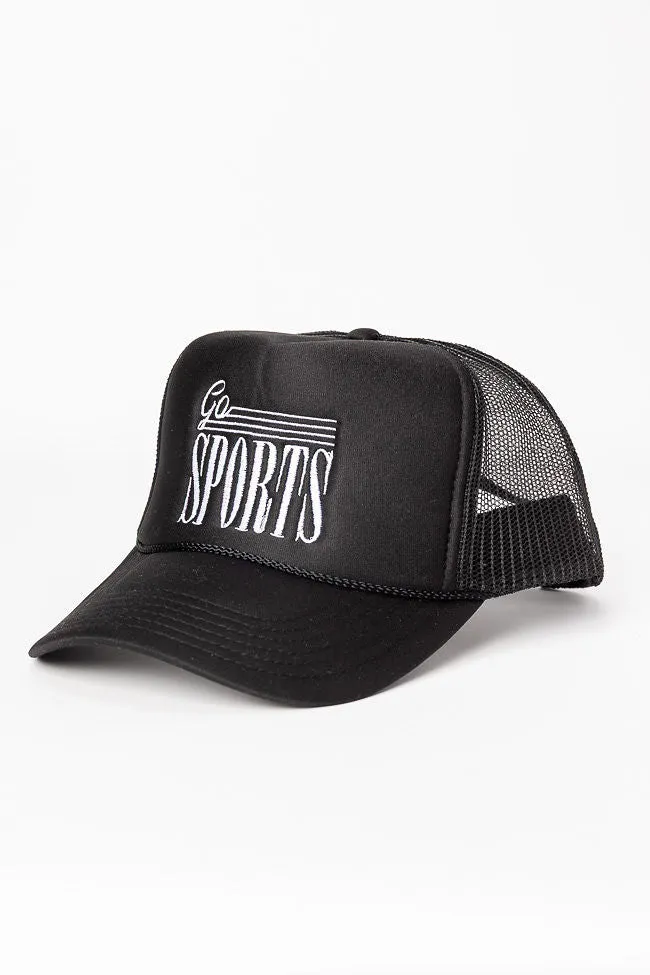 Go Sports Black Trucker Hat SALE sold by Pink Lily product image thumbnail 3