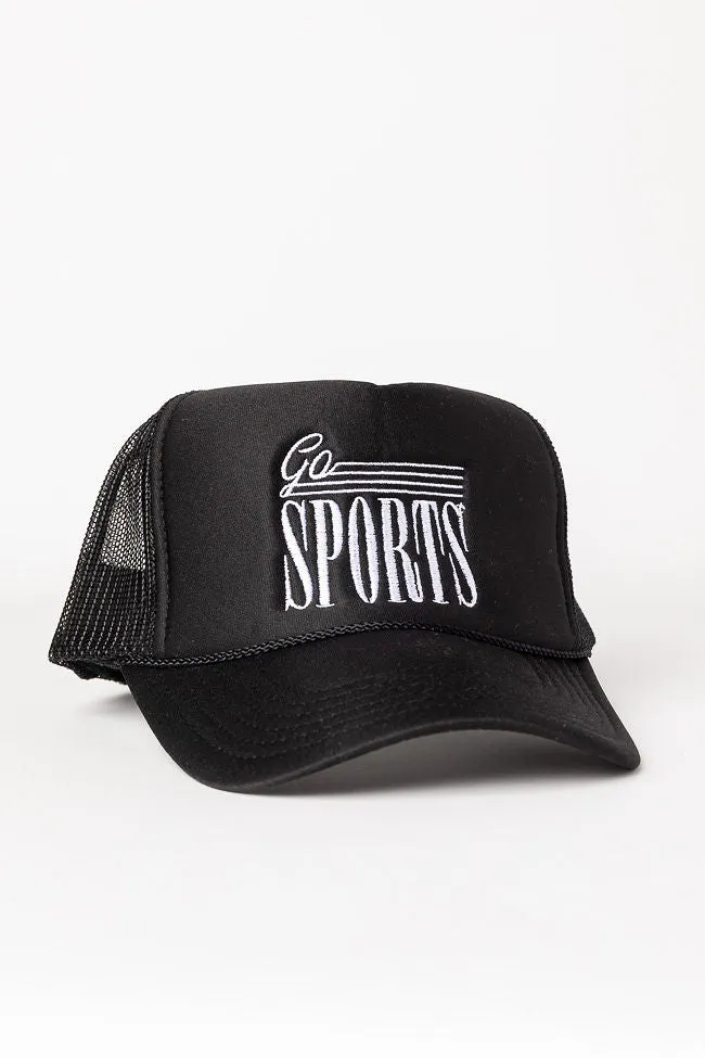 Go Sports Black Trucker Hat SALE sold by Pink Lily product image thumbnail 2