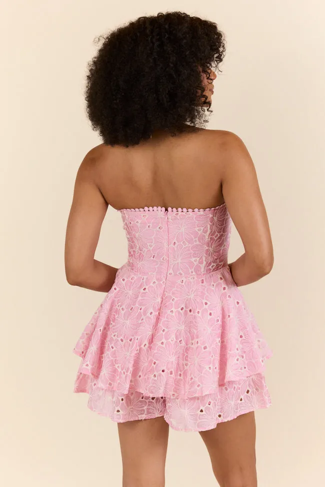 Sunlit Garden Pink Floral Lace Romper FINAL SALE sold by Pink Lily product image thumbnail 5