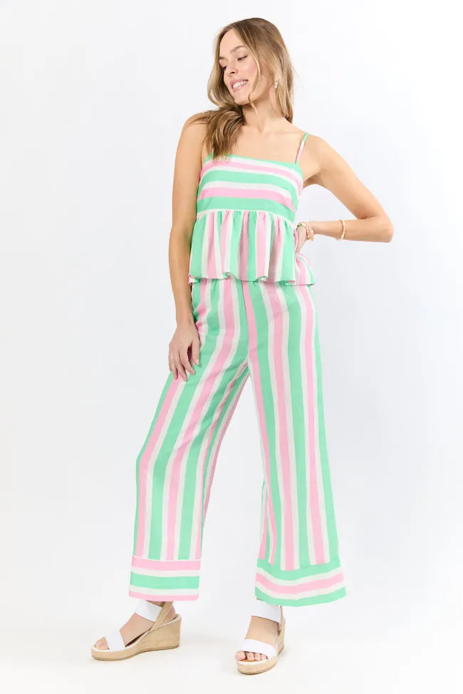 Boardwalk Prep Pink and Green Striped Two Piece Set sold by Pink Lily product image thumbnail 4