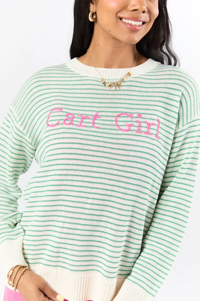 Cart Girl Green and Pink Striped Sweater FINAL SALE sold by Pink Lily product image thumbnail 4