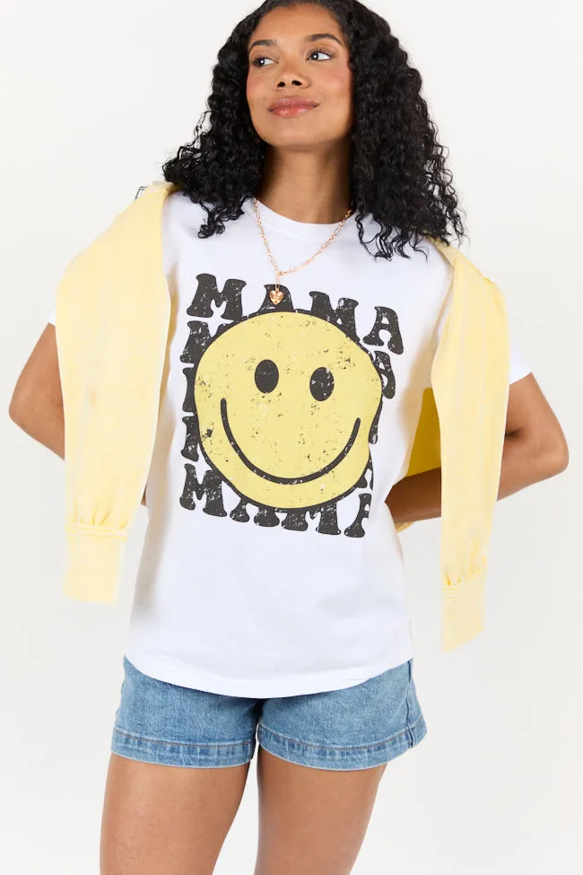 Mama Smiley Repeat White Graphic Tee sold by Pink Lily product image thumbnail 5