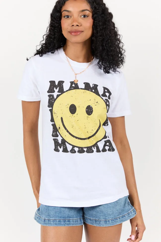 Mama Smiley Repeat White Graphic Tee sold by Pink Lily product image thumbnail 3