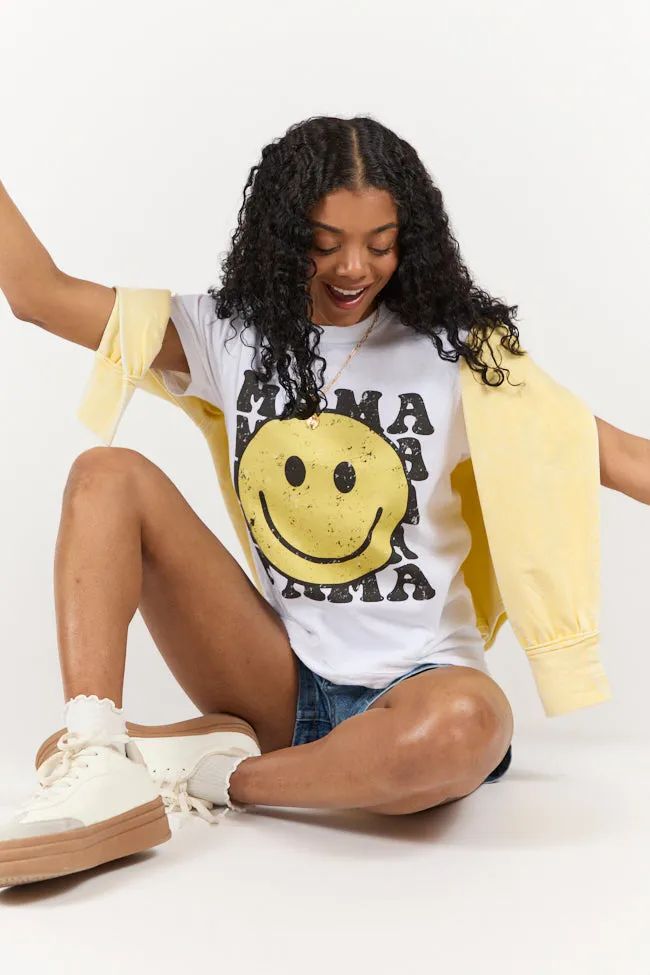 Mama Smiley Repeat White Graphic Tee sold by Pink Lily product image thumbnail 2