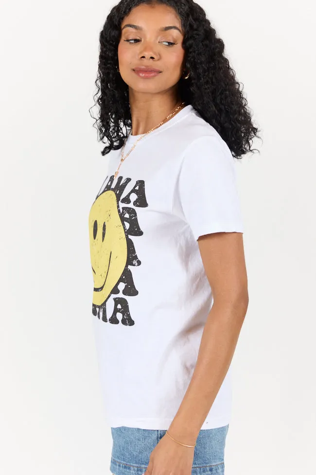 Mama Smiley Repeat White Graphic Tee sold by Pink Lily product image thumbnail 4